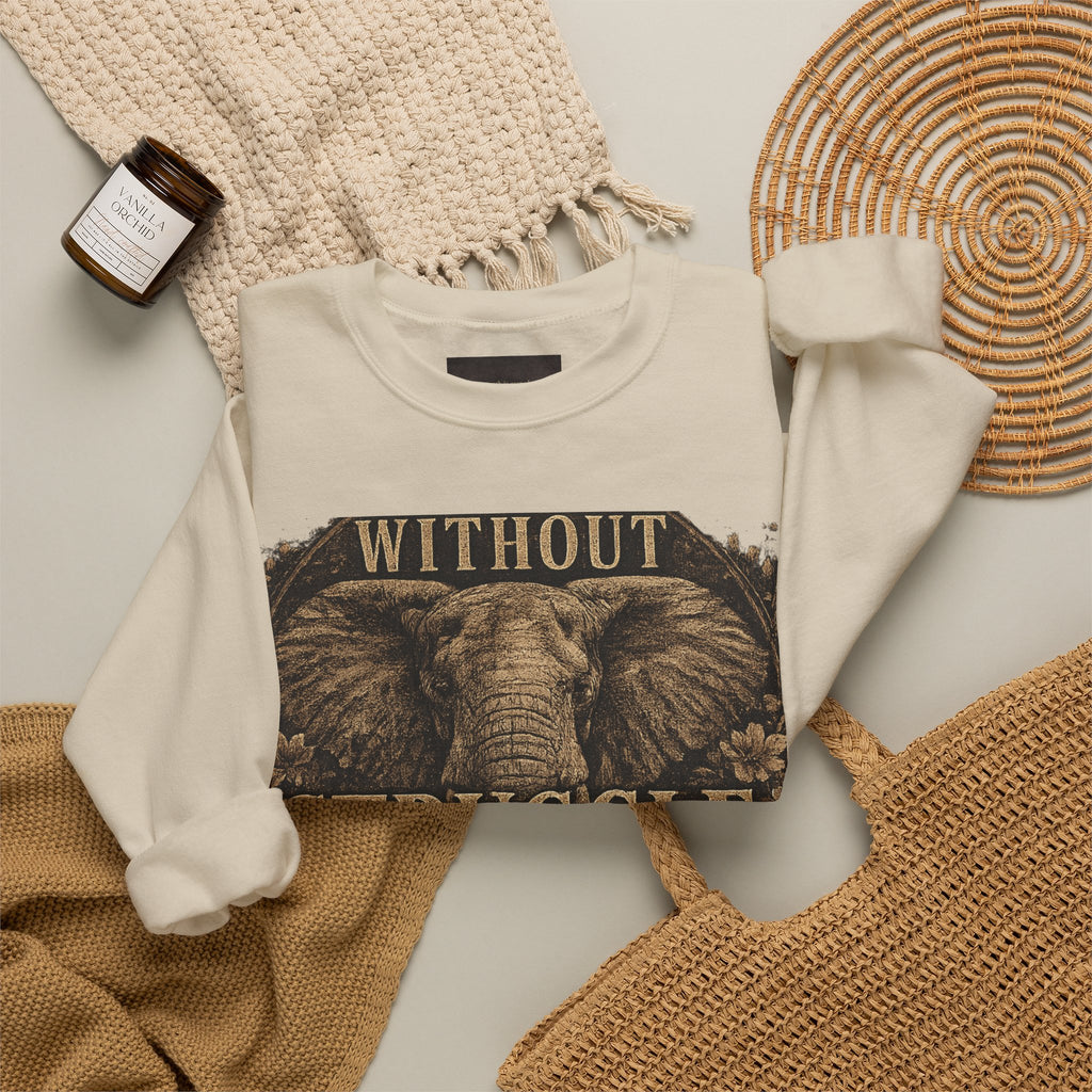 Elephant 'Without Struggle There's No Strength' Sweatshirt | Inspirational Graphic Crewneck