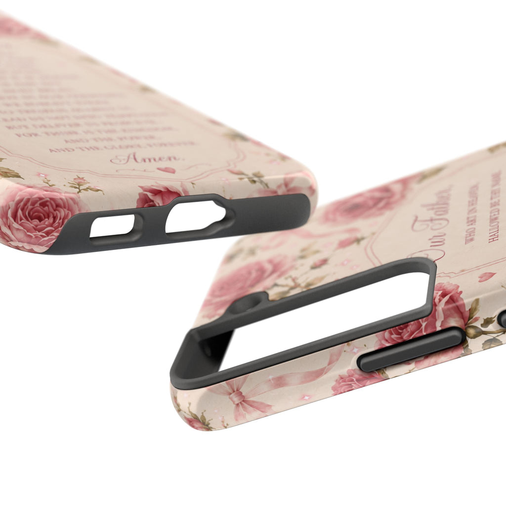 Our Father Prayer Phone Case | Floral Rosary Scripture iPhone Case