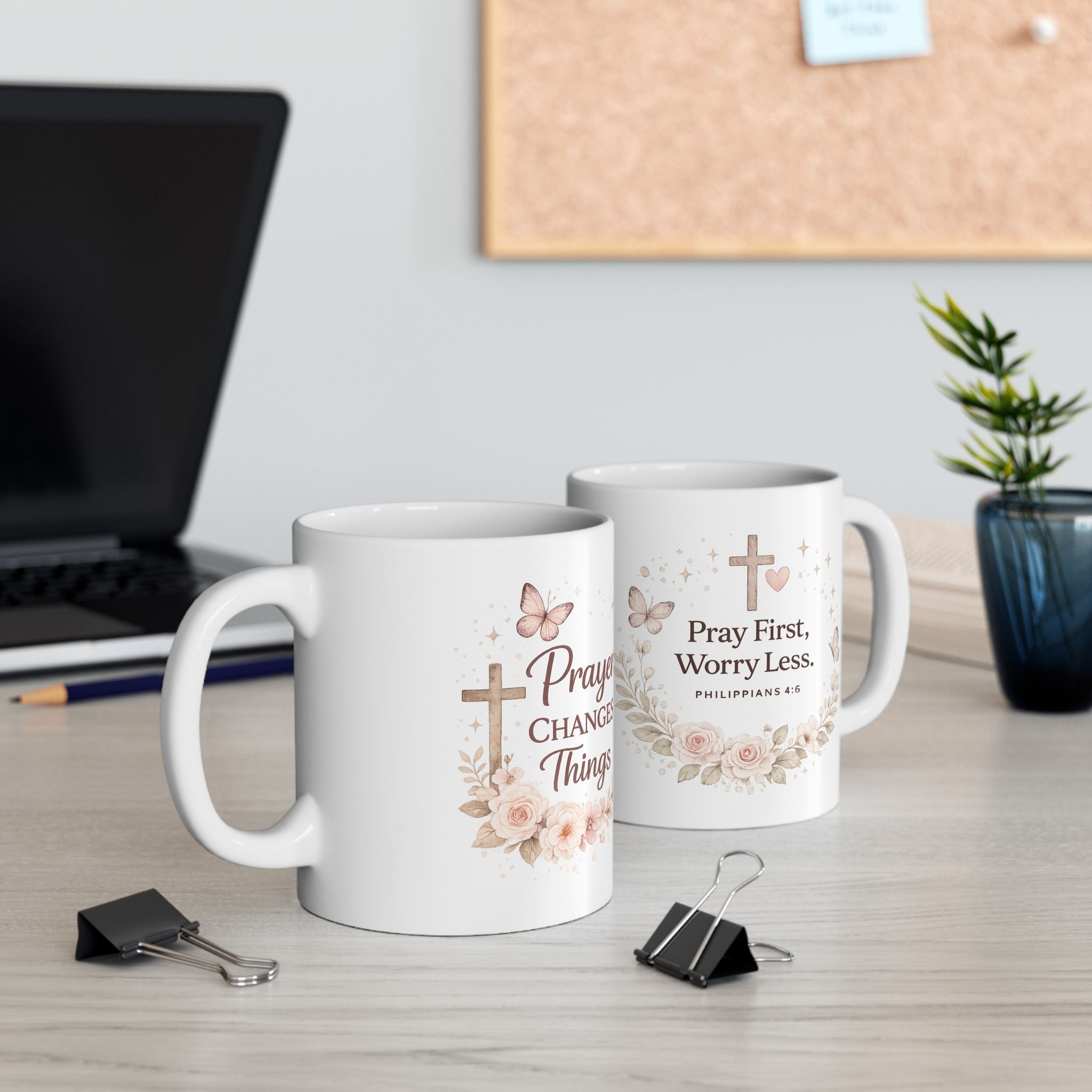 Prayer Changes Things Mug | Christian Coffee Mug | Faith Based Gift for Women | Bible Verse Mug | Christian Gift | Pray First Worry Less