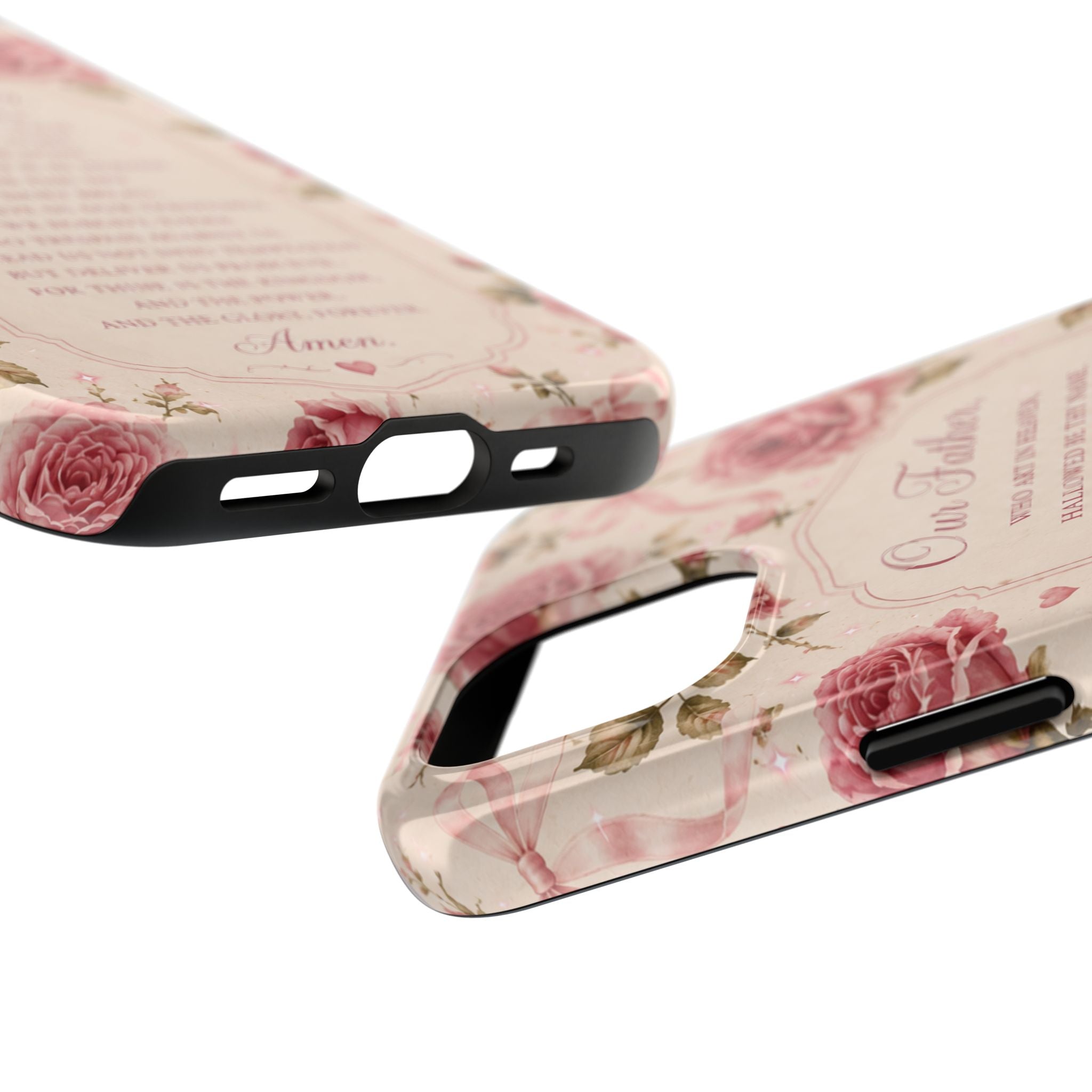 Our Father Prayer Phone Case | Floral Rosary Scripture iPhone Case