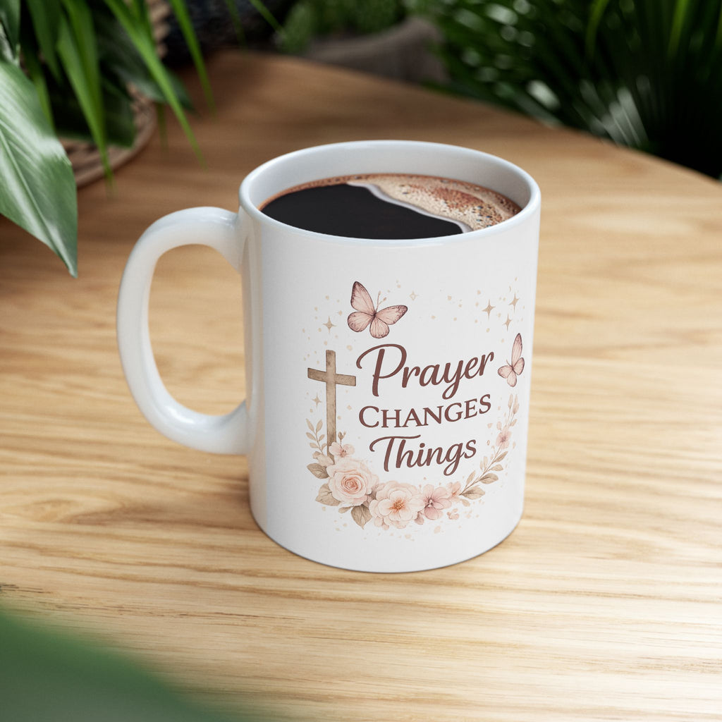 Prayer Changes Things Mug | Christian Coffee Mug | Faith Based Gift for Women | Bible Verse Mug | Christian Gift | Pray First Worry Less