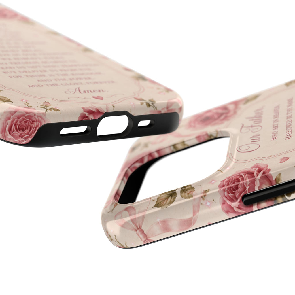 Our Father Prayer Phone Case | Floral Rosary Scripture iPhone Case