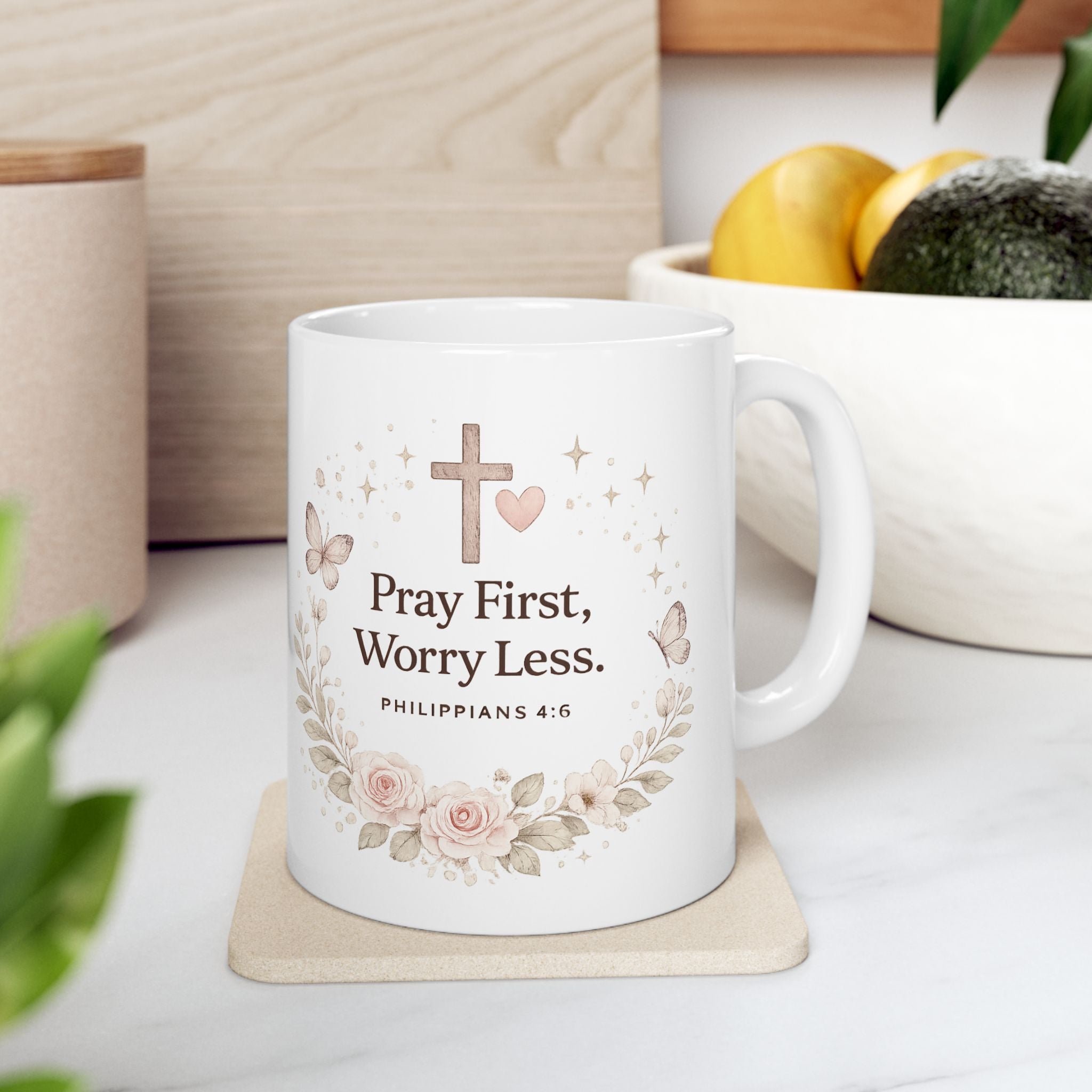 Prayer Changes Things Mug | Christian Coffee Mug | Faith Based Gift for Women | Bible Verse Mug | Christian Gift | Pray First Worry Less