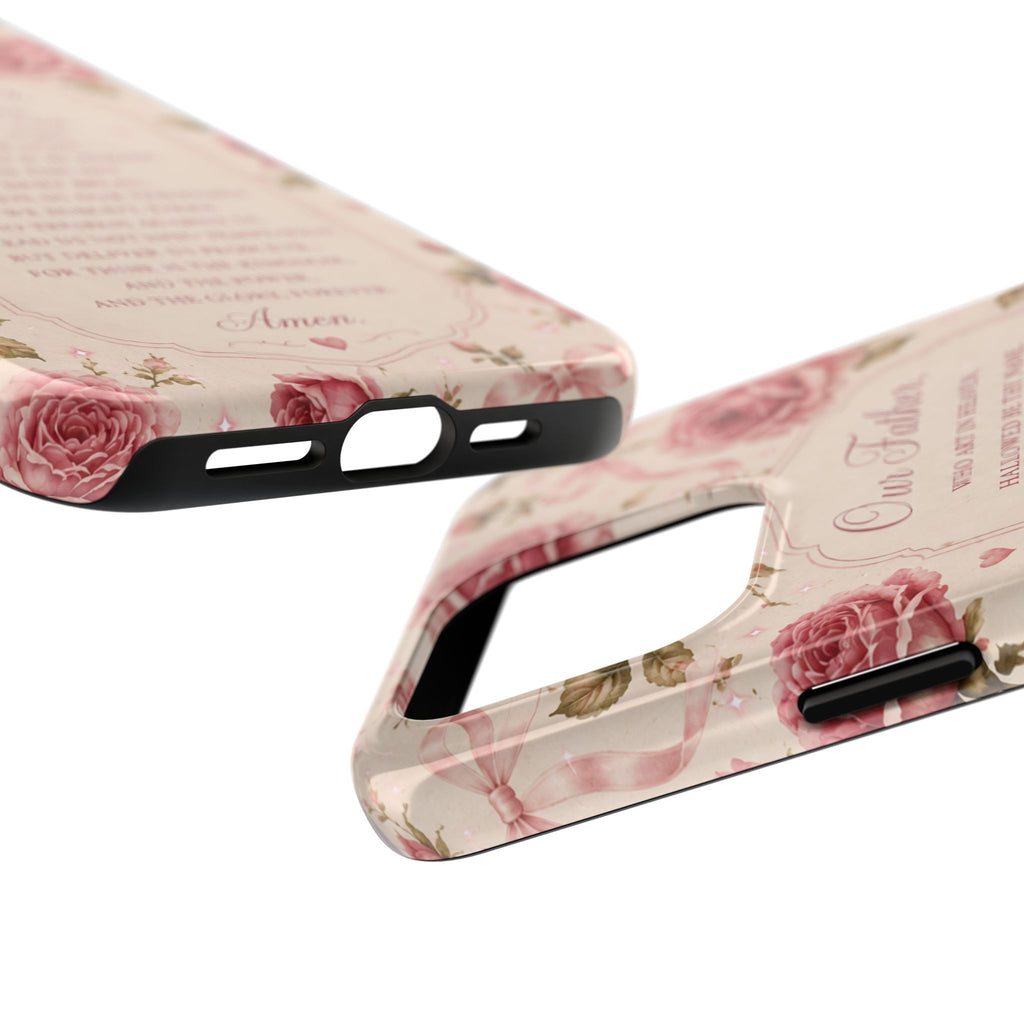Our Father Prayer Phone Case | Floral Rosary Scripture iPhone Case