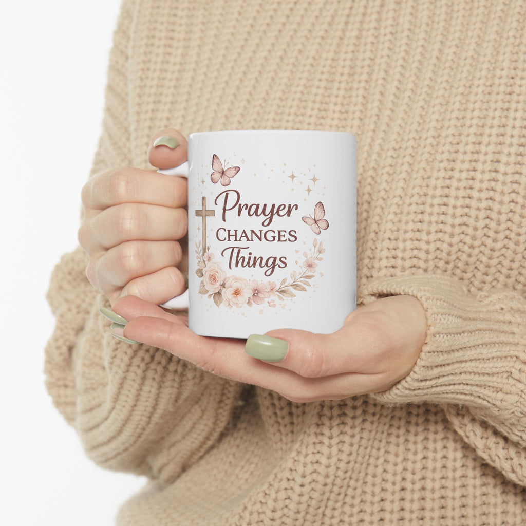 Prayer Changes Things Mug | Christian Coffee Mug | Faith Based Gift for Women | Bible Verse Mug | Christian Gift | Pray First Worry Less