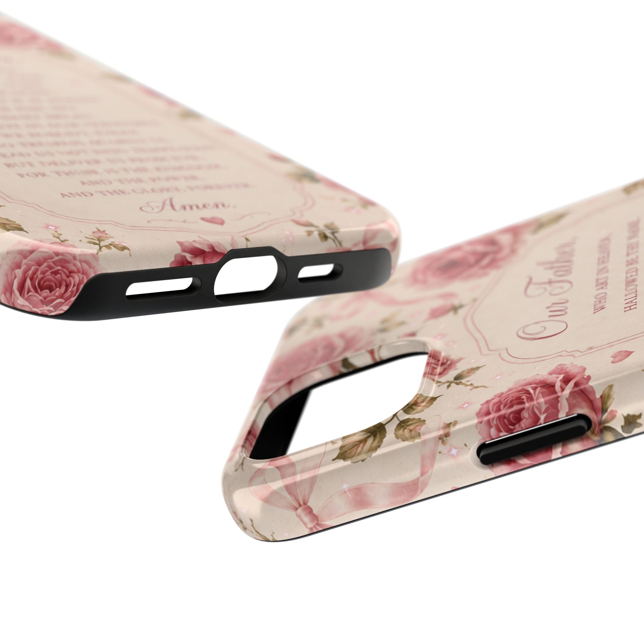 Our Father Prayer Phone Case | Floral Rosary Scripture iPhone Case