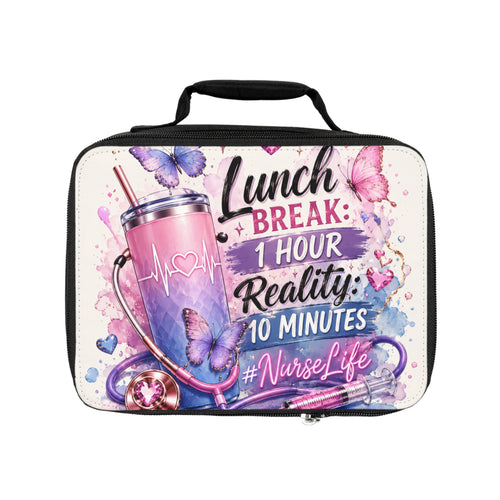 Cute Nurse Lunch Bag | Nurse Life Lunch Tote | Pink Butterfly Nurse Gift | Nurse Aesthetic Lunch Bag