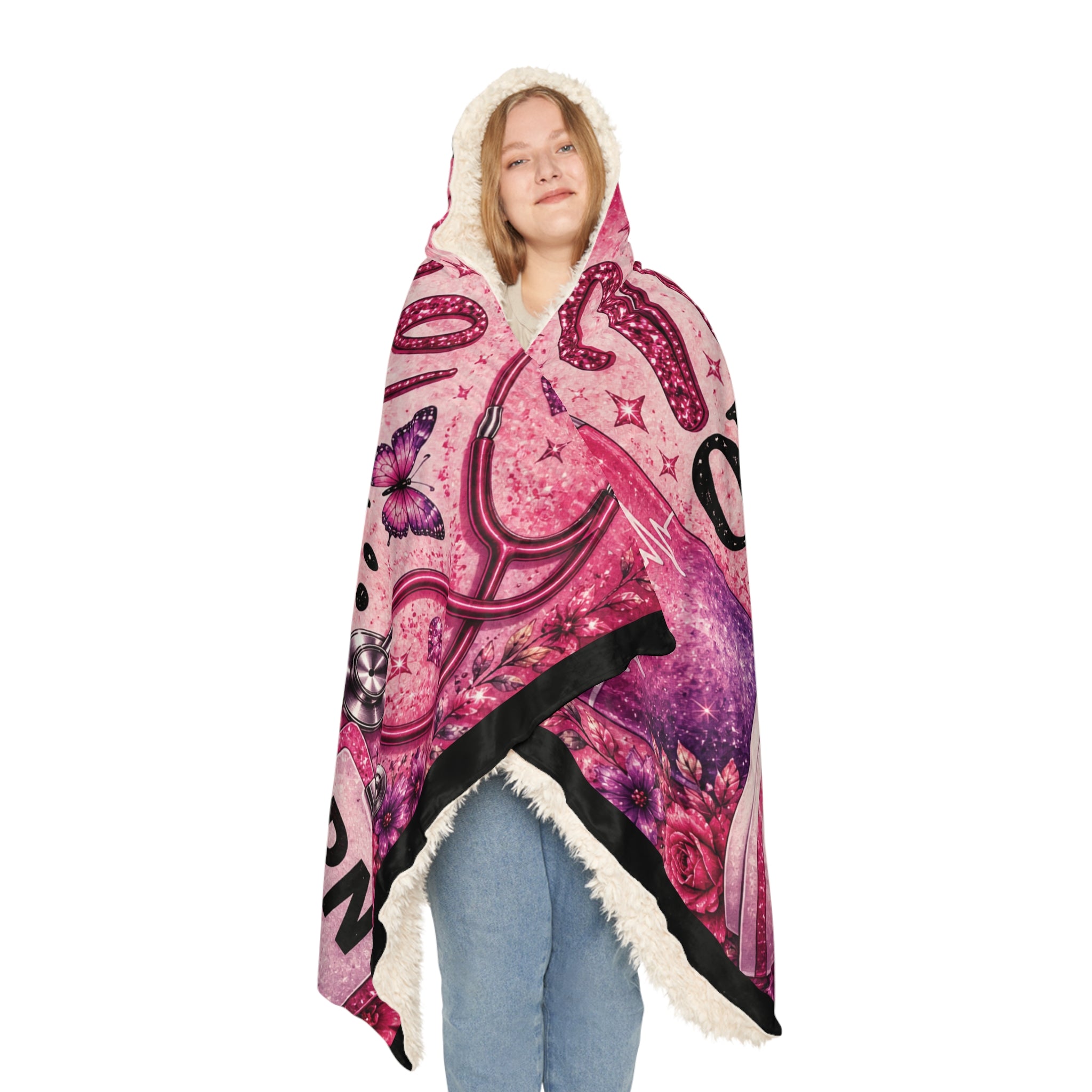 Nurse Off Duty Hooded Blanket, Nurse Gift Blanket, Pink Nurse Hoodie Blanket, RN Graduation Gift, Cozy Nurse Life Blanket, Do Not Disturb