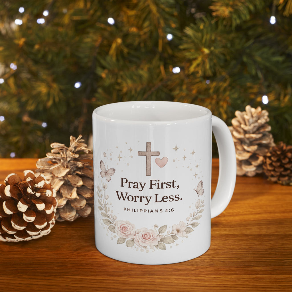 Prayer Changes Things Mug | Christian Coffee Mug | Faith Based Gift for Women | Bible Verse Mug | Christian Gift | Pray First Worry Less