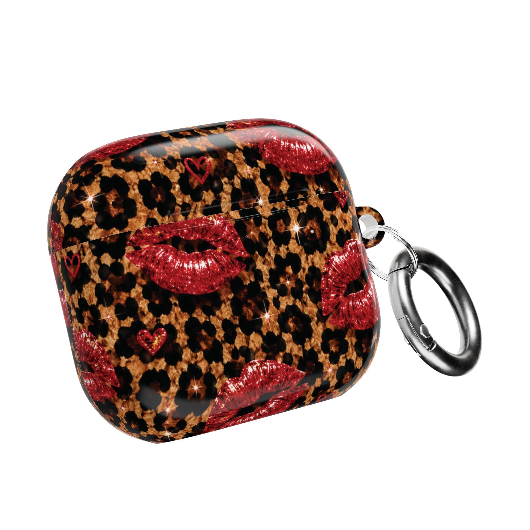Leopard Print AirPods Case, Red Lips AirPods Cover, Cute AirPods Pro Case, Glam AirPods Holder, Wild Kisses AirPod Case, Gift for Her