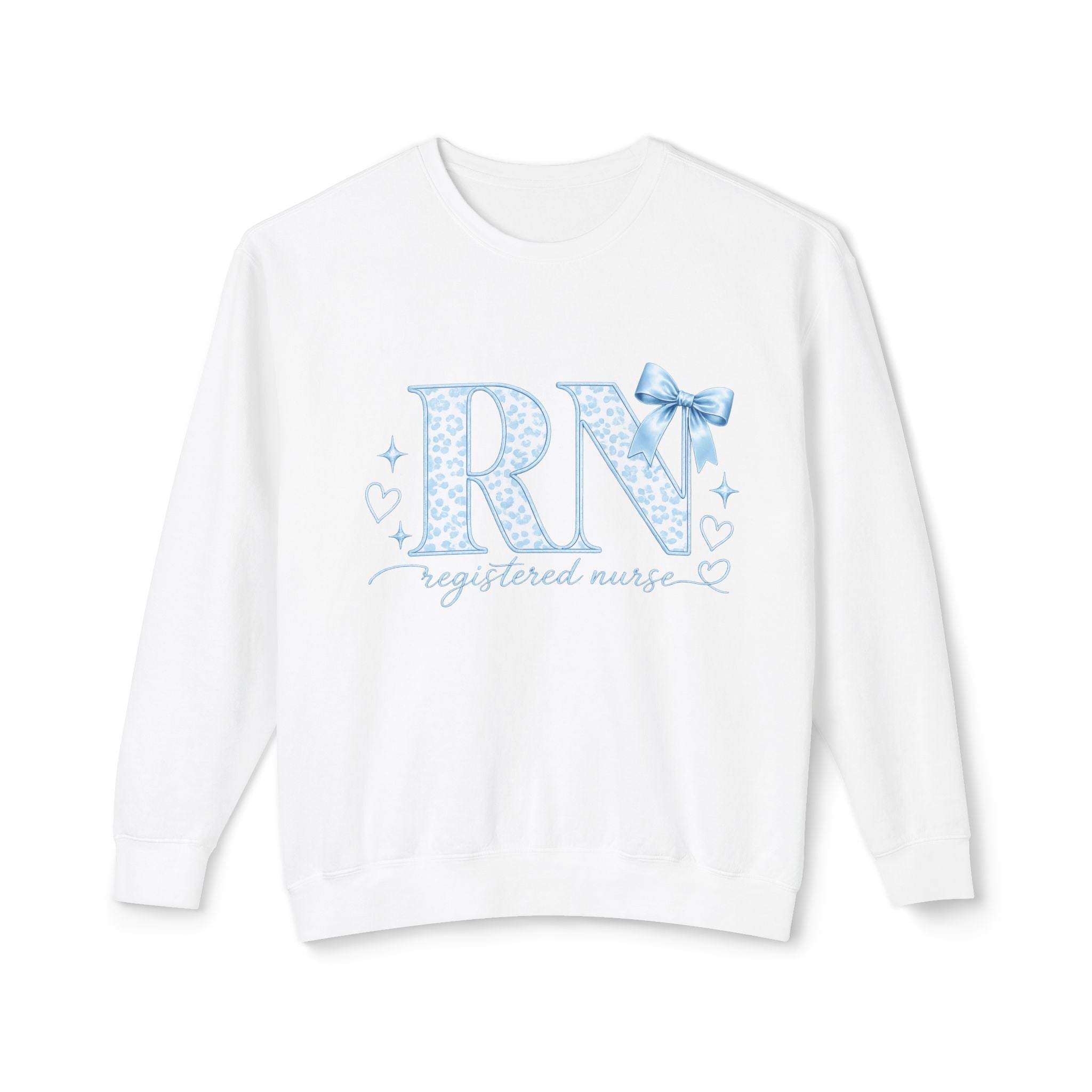 RN Registered Nurse sweatshirt | Blue Floral Monogram, Nurse Crewneck