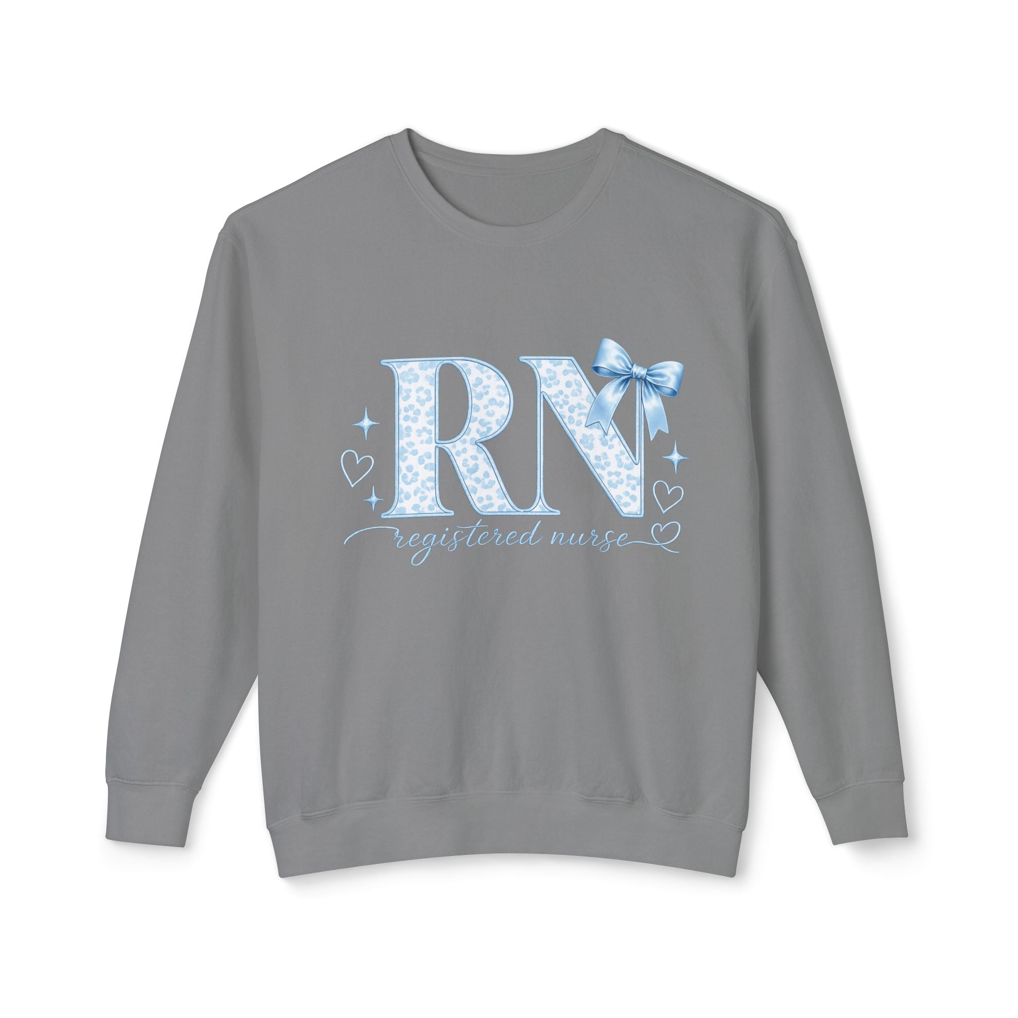 RN Registered Nurse sweatshirt | Blue Floral Monogram, Nurse Crewneck