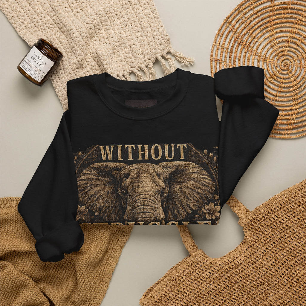 Elephant 'Without Struggle There's No Strength' Sweatshirt | Inspirational Graphic Crewneck